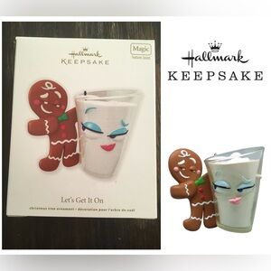🆕HALLMARK KEEPSAKE - NWT - 2012 - LET’S GET IT ON - MILK AND COOKIES ORNAMENT
